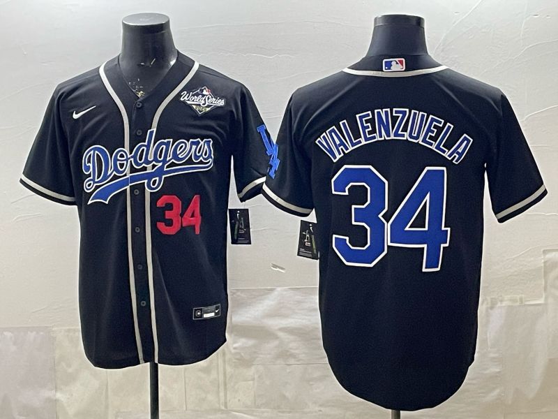 2026 Men Nike Los Angeles Dodgers #34 Valenzuela Black Game MLB Jersey 009->los angeles dodgers->MLB Jersey